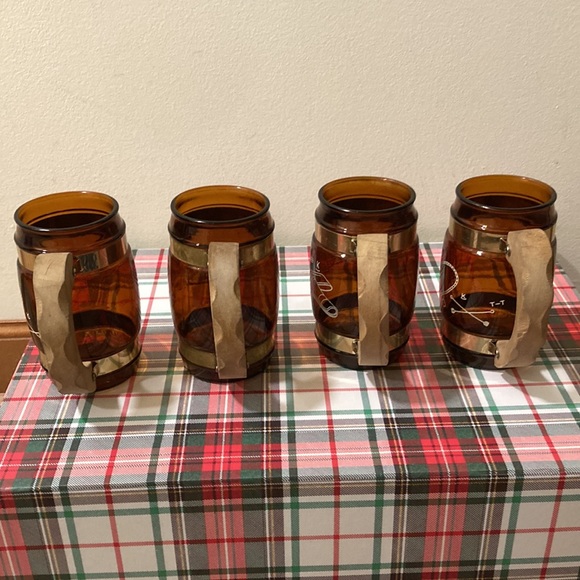 Vintage western Siesta Ware Amber glasses set of 4 - Picture 6 of 12